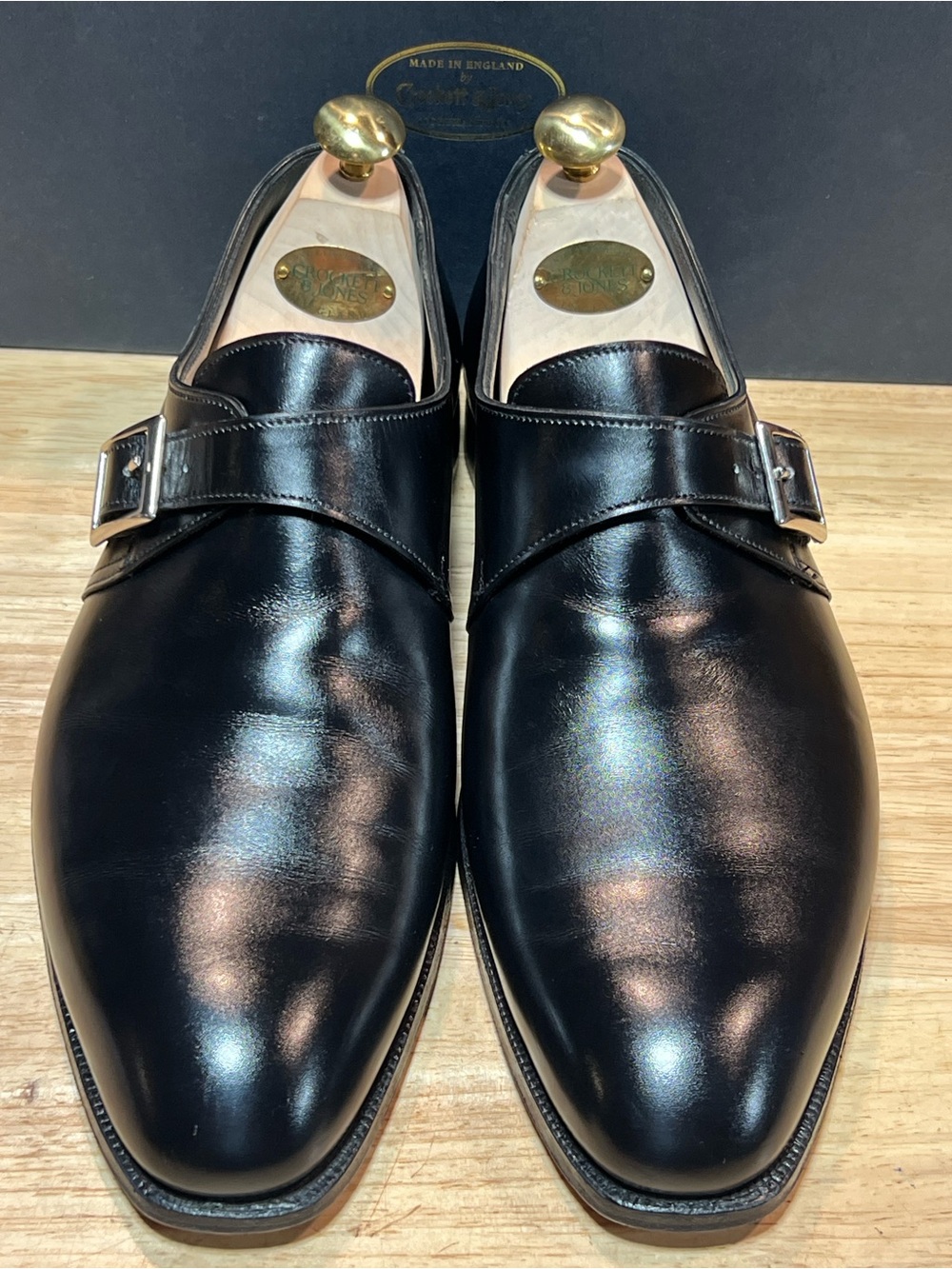 Crockett & Jones Savile 4 Hand Grade Collection Monk Straps US Sz9D w ShoeTrees